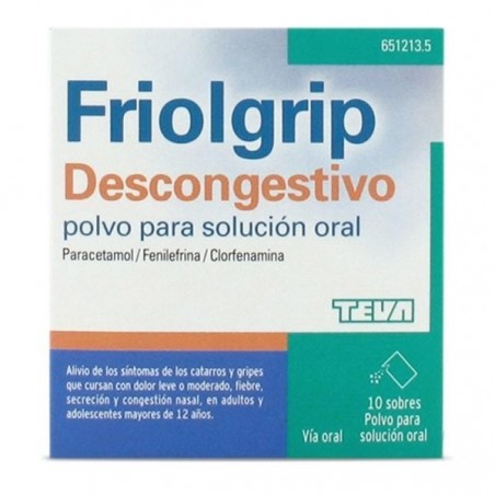 FRIOLGRIP DESCONGESTIVO POLVO PARA SOLUCIÓN ORAL , 10 sobres