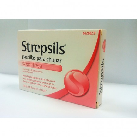Strepsils Pastillas para Chupar Sabor Fresa, 24 Pastillas