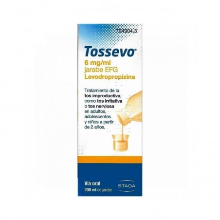 TOSSEVO 6 MG/ML JARABE EFG , 1 frasco de 200 ml